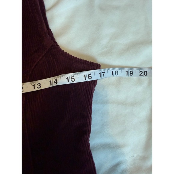 Levis Womens Corduroy Jumper Dress Burgundy Button Front Slim Fit NWT - Picture 3 of 6